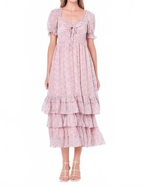NEW 2.7 AUGUST APPAREL sweetheart maxi dress in pink